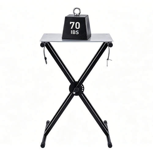 Adjustable X Keyboard Stand & Padded Piano Bench Set