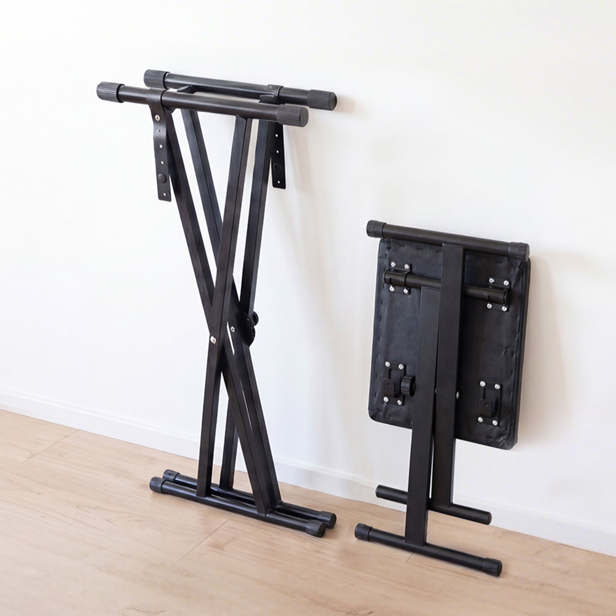Adjustable X Keyboard Stand & Padded Piano Bench Set